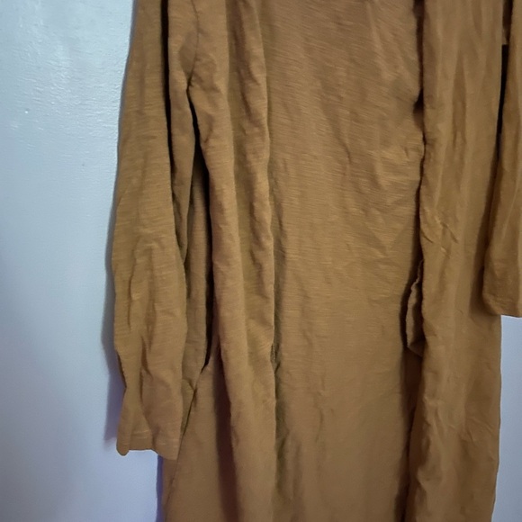 Three bird nest long sleeved ankle length open front rust cotton cardigan S - Picture 7 of 10